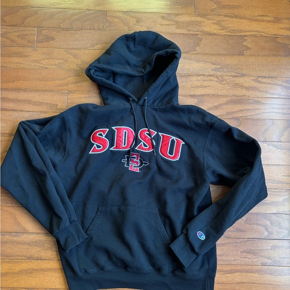 Champion Black and Red SDSU Women's Hoodie - Picture 1 of 2